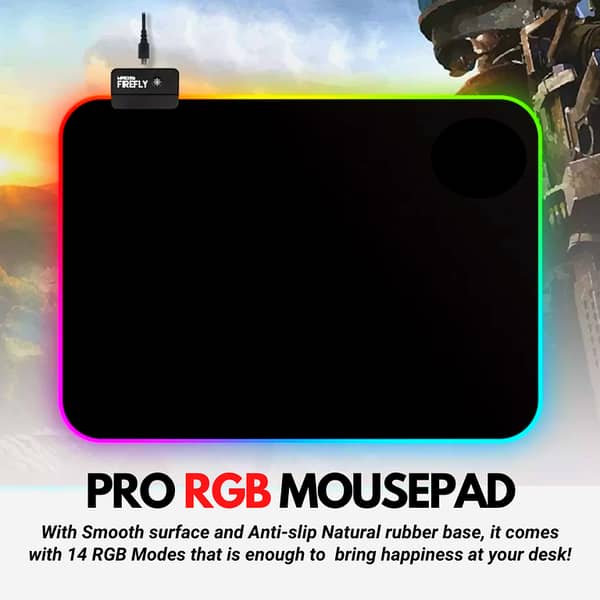 FunBug RGB Gaming Mouse Pad Extended XL (800×300×4mm) with 14 Lighting Modes, Non-Slip Base, Soft Cloth Surface, Black