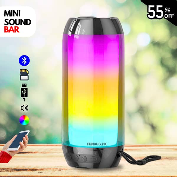 FunBug Wireless Bluetooth Speaker RGB: Mini Portable Speaker with Big Sound, Bass & Woofer for Mobile, PC, and Laptop