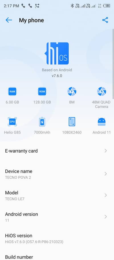 tecno pova 2 gamming phone all orignal only phone 7000 mAh