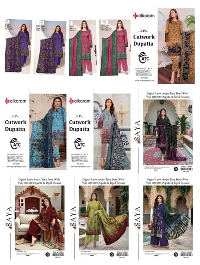 3pc unstiched suits/Women Dresses /Women Clothes/ Women winter clothes