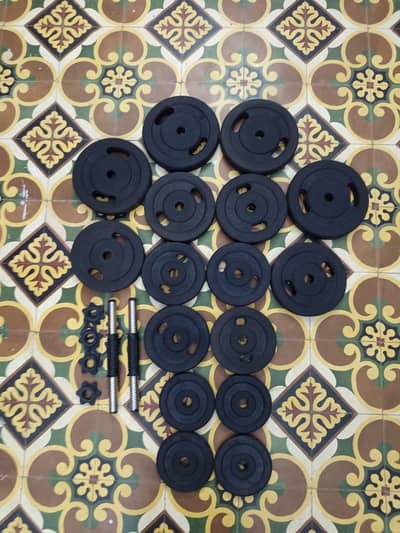 dumbbell plates and rods