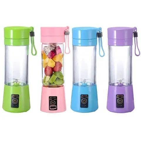 Mini USB-Rechargeable Juicer Machine: 380 ml Portable Blender with 6 Blades