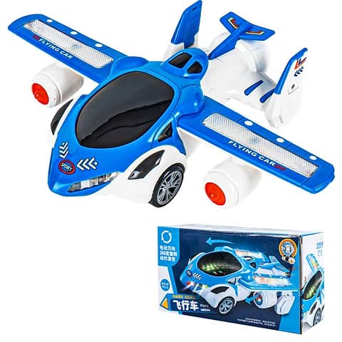 Car Toy for Kids: Auto Deformation from Car to Plane with Collapsible Wings and Spinning Stunts