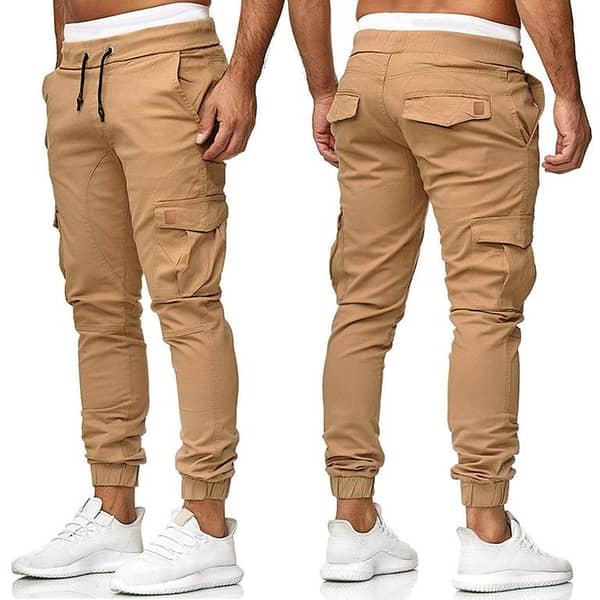 Men's 6-Pocket Cotton Cargo Trousers | Casual Utility Pants for Men