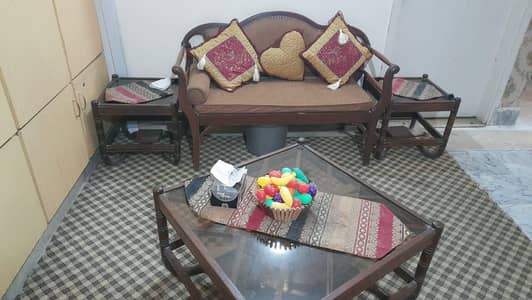 6 seater sofa with 3 tables