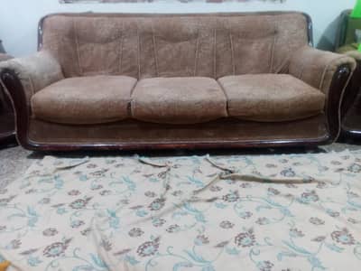 7 seater sheesham wood sofa set  with center table and two side tables