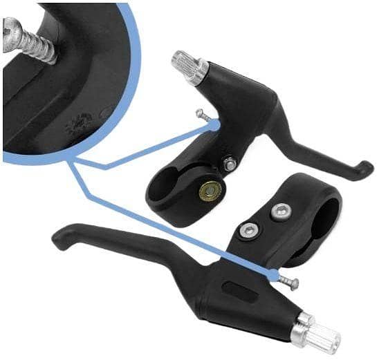 Universal Bicycle Brake Lever, Cable and 22mm Compatible Brake Set for Road and Mountain Bikes (Black, Pair) – Model BL-01