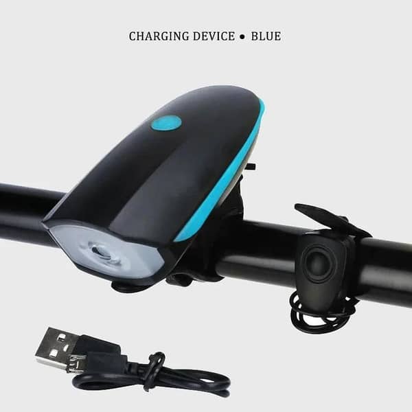 Bicycle Horn Front Light with USB Rechargeable Front Bike Light and Loud Speaker