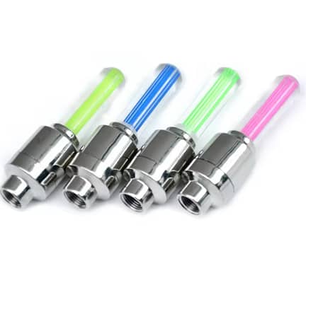 2-Pack Motion-Activated LED Tire Valve Caps for Cars, Motorcycles and Bikes