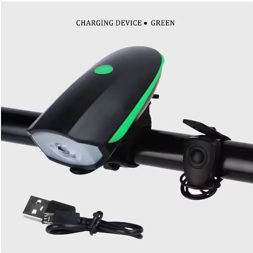 Bicycle Front Light with Built-in Horn - USB Rechargeable for MTB