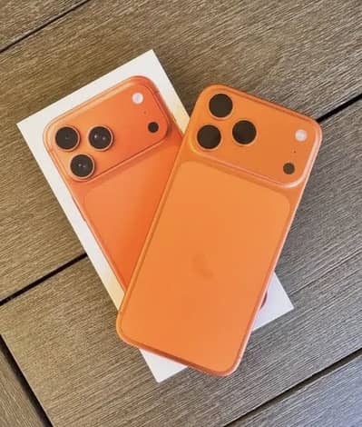 i phone 17 pro Max orange NON PTA  physical plus E sim brand new phone
