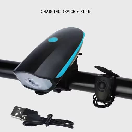 Bicycle Front Light with Electric Loud Horn (Rechargeable) for MTB and All Bikes