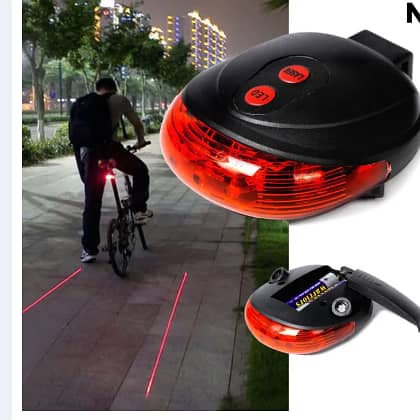Bicycle 2 Laser and 5 LED Flashing Lamp Rear Tail Light