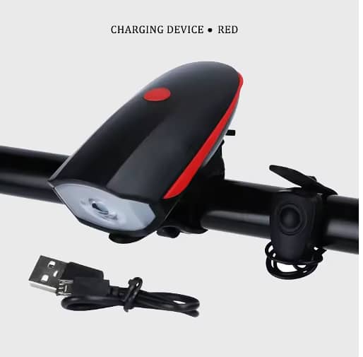 Bicycle Front Light with USB Rechargeable Horn – 120 dB Night Riding Lamp for Road MTB