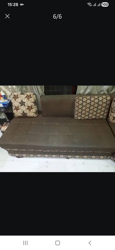 6 seater  L shape Sofa plus central table with 4 seats