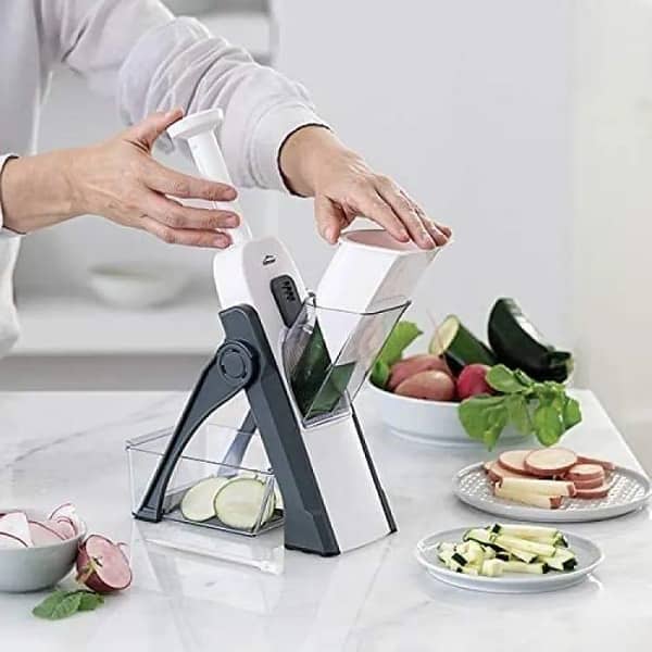 Vegetable Cutter Chopper 4-in-1: Adjustable Drum Slicer for Vegetables and Fruits (Random Color) by 4 In 1