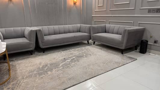 7 seater sofa set along with carpet