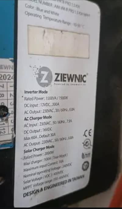 ziewnic invtler 1500 wat good condition chl rha hy