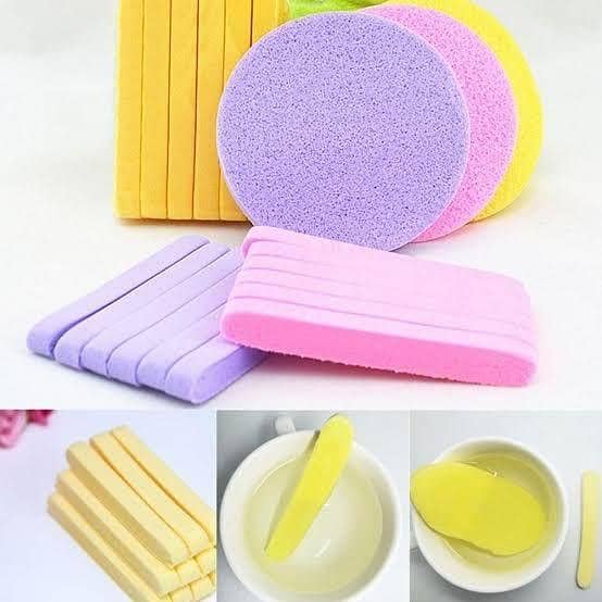 Face Cleansing Sponges – Reusable Compressed Facial Pads for Makeup Removal, Round Exfoliating Puffs