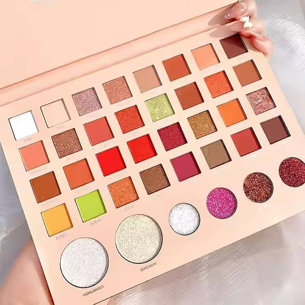 Cosmetic Glitter Eyeshadow Palette - 38-Color Rainbow Vegan, Cruelty-Free Eye Makeup