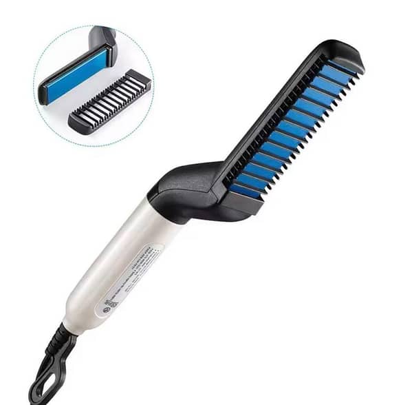 Multifunctional Electric Beard and Hair Straightening Comb – Styling Brush and Curler for Men