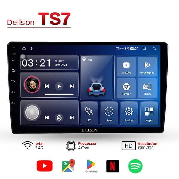 Dellson TS7 Android Car LCD Panel & Head Unit 1GB+32GB Fits in all cars