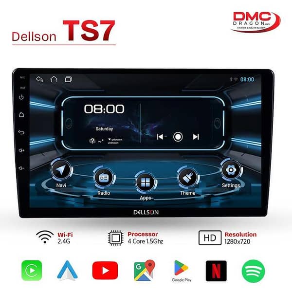 Dellson TS7 Android Car LCD Panel & Apple CarPlay 2GB+32GB Fits in all cars