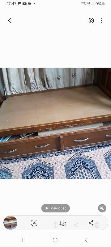 This bed is slightly used