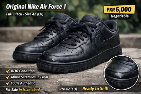 Original Nike Air Force 1 – Full Black – Size 42