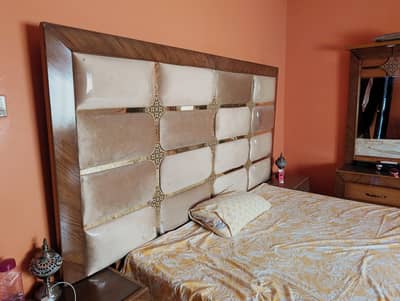 Wooden bed set / Bed set for marriage / Furniture set without mattress