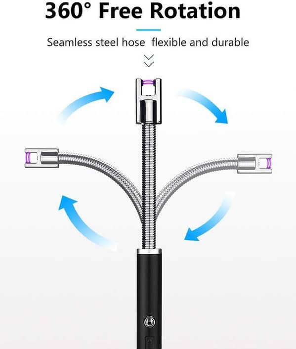 Candle Lighter, Electric Lighter Rechargeable USB Lighter Plasma Arc Electric Lighters with LED Battery Display Screen for Aromatherapy Candle BBQ Camping