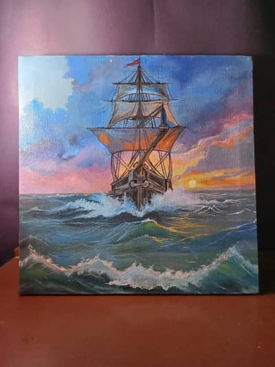 Handmade original acrylic seascape painting