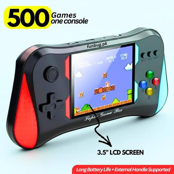 500 in 1 FunBug X7M HD Mini Retro SUP Handheld Game Console Portable with 3.5 inch Screen and 500 Built-in Games