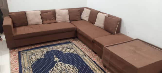 sofa seven seater L shaped sofa set with table