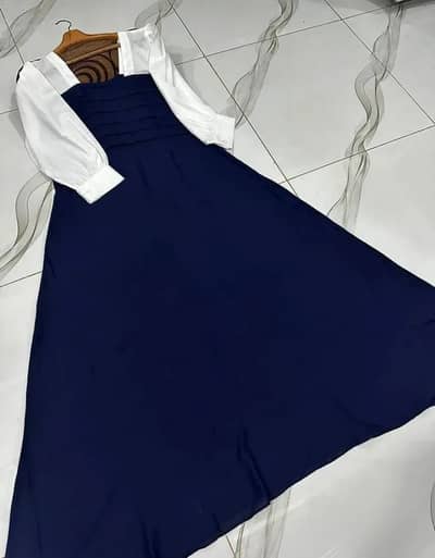 1 Pc Women’s Stitched Georgette Plain Maxi Dress | Ready to Wear