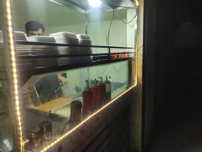 Steel Counter with Double Fryer and Hote Plate