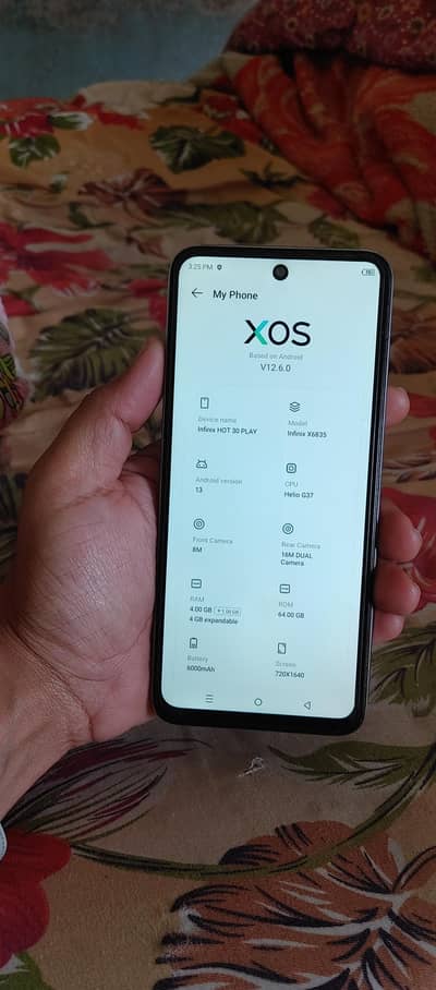 infinix hot30play 4/64 with box only. 03053372873