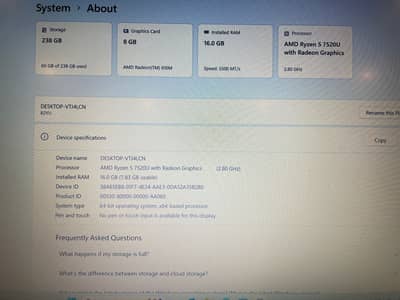 Lenovo 8GB Graphic card 16 GB DDR5 ram speed of 5500Mt/s