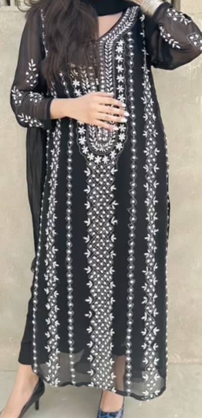 3 piece suit - black and white