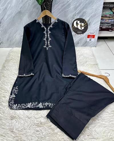 Farshi embroidered 2PC Dress in Soft Cotton | CUCU-Collection125
