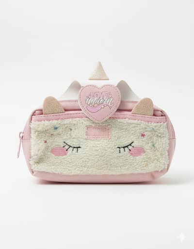 ​Adorable Plush Unicorn Pencil Case – "Love Unicorn" Edition