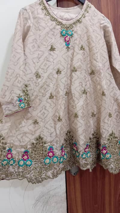 3 piece customised embroided dress semi formel