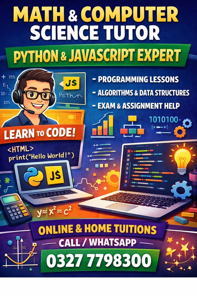 Math & Computer Science Tutor | Python & JavaScript Expert 0