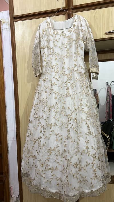 Off white frock and dupata