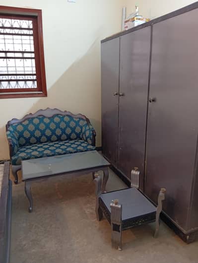 Bedroom set with wardrobe side table Dressing blue colour