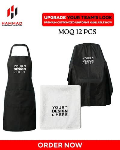 Apron / Salon / Barber Cape /T-Shirt /Cap / Towel