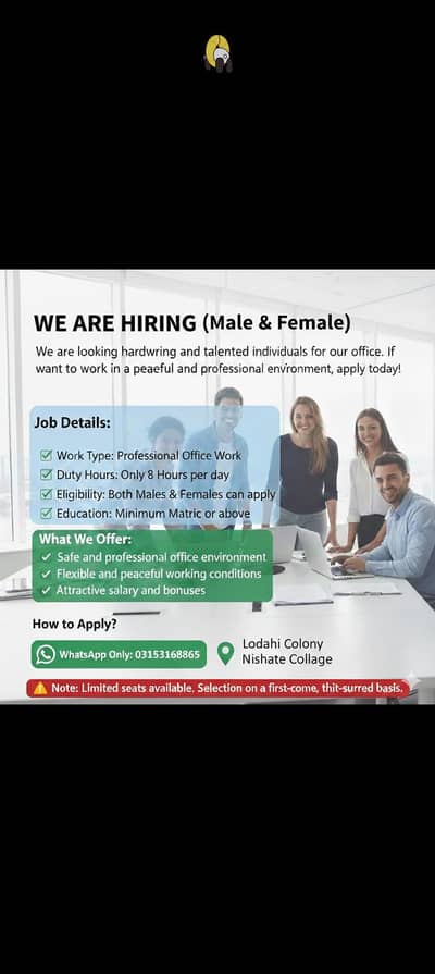 Required Male & Female Staff3