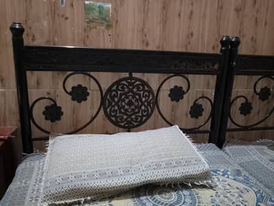 2 single iron bed with mattress for sale