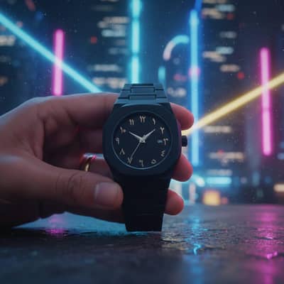 black Arabic Aura watch