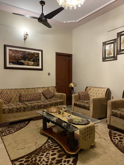 7 Seater Sofa Set with Glass Center Table - Excellent Condition